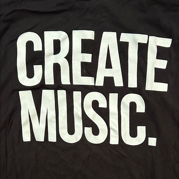 Aspire and Create Unisex Black 'Create Music' Graphic Tee, Size Small, NWOT - Picture 4 of 7